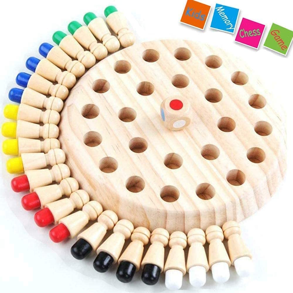 Udaipur HandiCrafts Matching Games, Wooden Memory Match Stick Chess Game, BLOWEST Colorful Memory Chess, Funny Block Board Game, Early Educational Toy, Brain Training Games