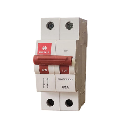 Havells DHMGIDPX063 PVC Plastic 63A DP Switch Disconnector Euro 2 (White)