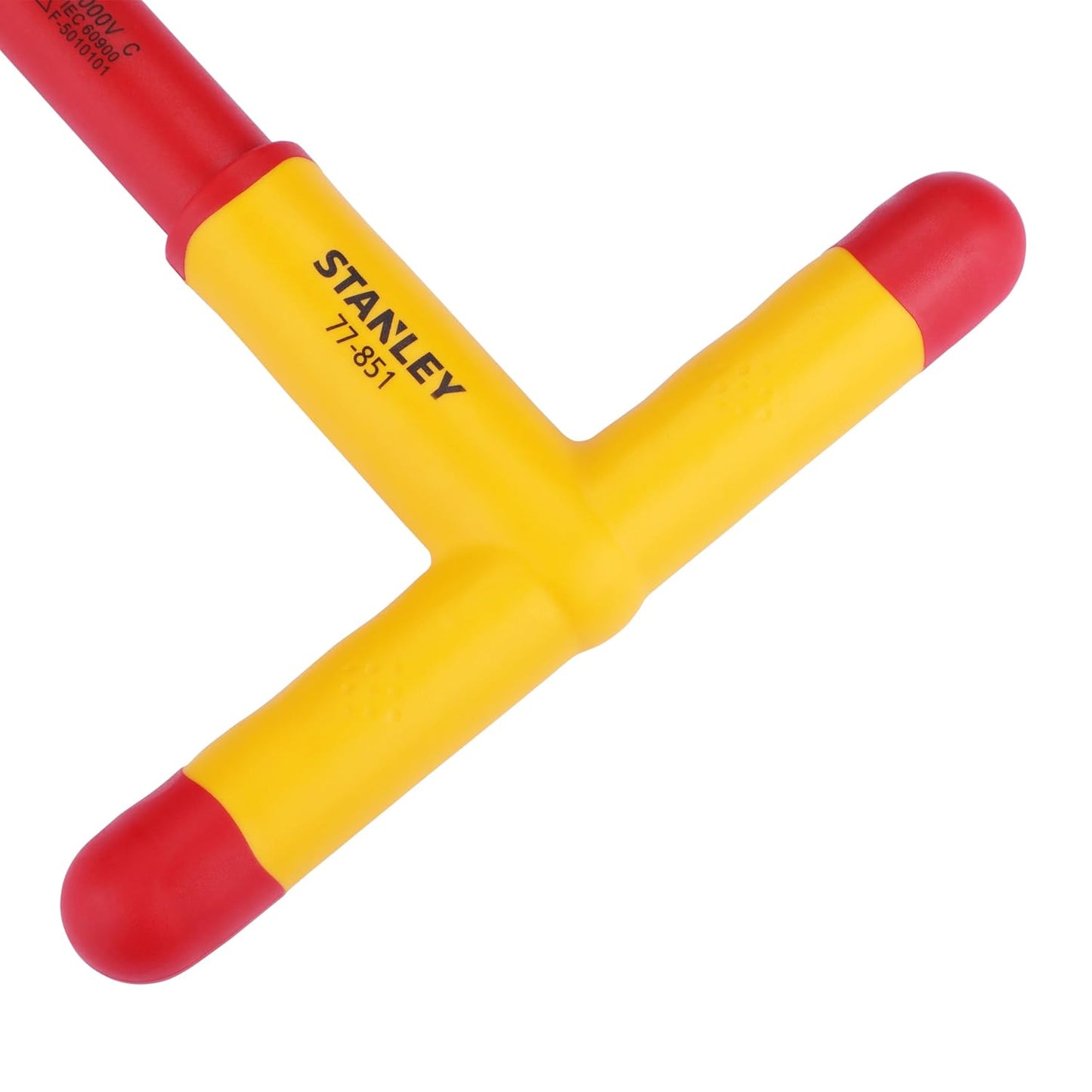 Stanley STMT77851-23B 1/2" VDE Insulated T-Handle Wrench 200mm, Ideal For Repair Of Electric Vehicles, Red and Yellow