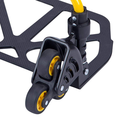 STANLEY SXWT-FT584-SP Folding Handtruck, 30/60kg Load Capacity, Adjustable TPR Grip Handle, Comes with a Bungee Cord, 2" Stair Climber Wheels, Open Dimn: 41x41x102 cm,Folded Dimn: 39x67x72.5 cm