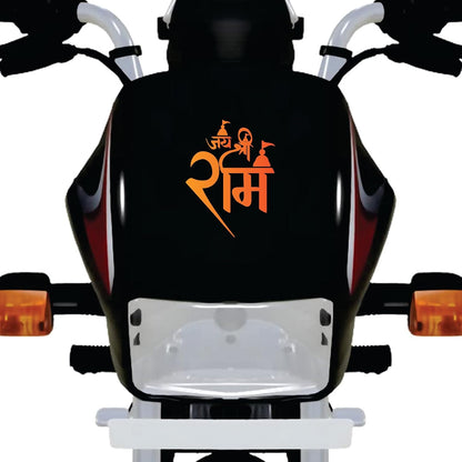 Akshar Arts Bhuwana Jai Shree Ram Self-Adhesive Vinyl Waterproof Sticker 2pcs for Car & Other Vehicles (12.5cmX9.5cm)_202309-R4