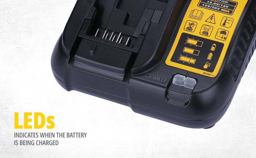DEWALT DCB107-B1 Multi Voltage XR Compact Charger for Charging DEWALT Li-ion Batteries