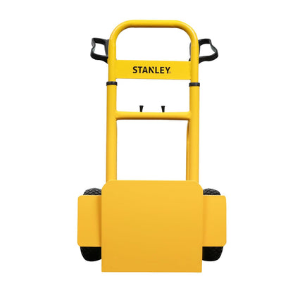 STANLEY SXWT-FT520 Steel Folding Handtruck,120kg Load Capacity,Ergonomic Handle with Knuckle Protection,10" Large Pneumatic Wheels,Foldable Base Plate,Open Dimn: 52x48x113 cm,Folded Dimn: 28x48x80 cm