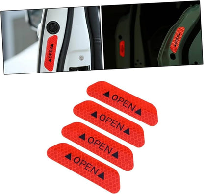 Akshar Arts BhuwanaCar Door Reflective Open Warning Safety Sticker(Red),Plastic,Self-Adhesive,9.5x2.5x0.2cms