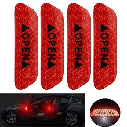 Akshar Arts BhuwanaCar Door Reflective Open Warning Safety Sticker(Red),Plastic,Self-Adhesive,9.5x2.5x0.2cms