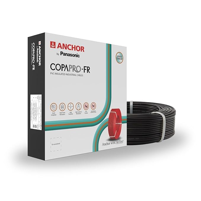 Anchor by Panasonic 1.5 mm COPAPro FR Electrical Wire, 90 Meter Fire Resistant Single Core PVC insulated Pure Copper Wire, Anti Rodent Anti Termite Flexible Wire for Connections