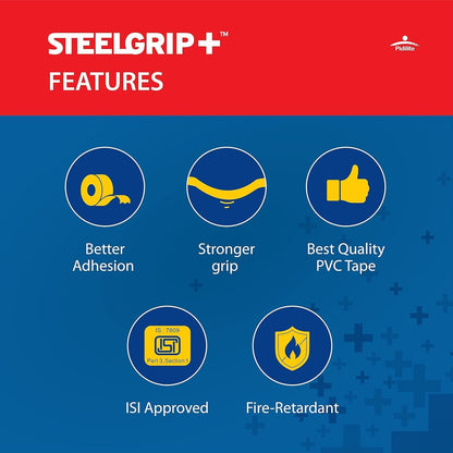 Pidilite Steelgrip Self Adhesive PVC electrical Insulation Tape - 6m,Pack of 10