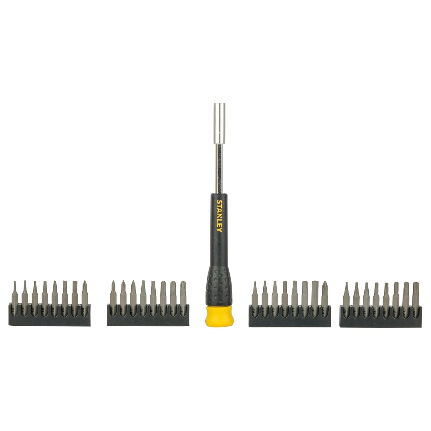 STANLEY STHT0-62634 32-Piece Precision Screwdriver Set with Fast Tip Recognition for Home, DIY & Professional Use, Ideal for Carpentry, Mechanical, Electrical & Plumbing Tasks, YELLOW & GREY