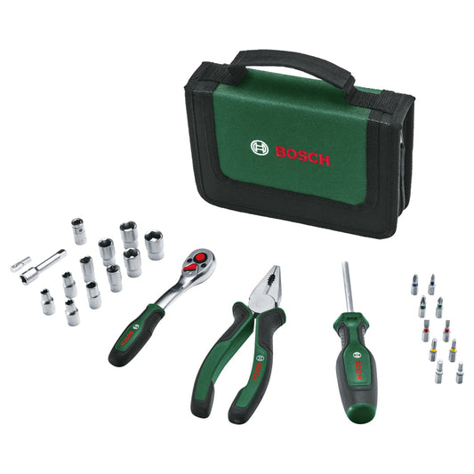 BOSCH 26-Piece Home & Garden Mobility Tool Set Durable, Ergonomic, And Portable For All Your DIY Tasks