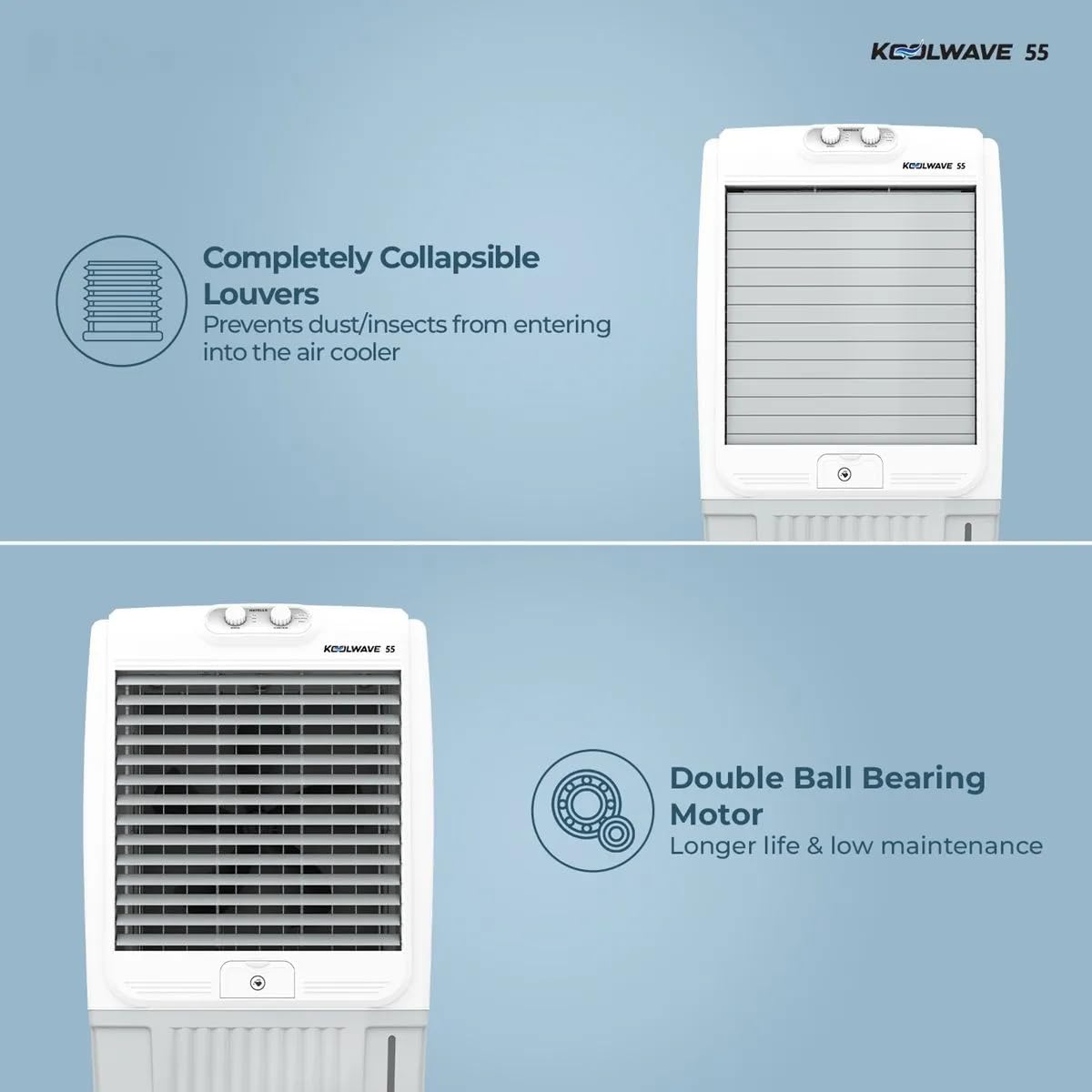 Havells KoolWave 55 L Desert Air Cooler (White Grey)