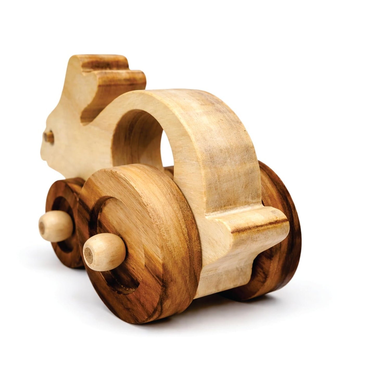 UdrCrafts® Wooden Rabbit Pull-Along Toy for Toddlers | Natural Solid Wood | No Metal | Eco-Friendly & Plastic-Free | Smooth Rolling Wheels | Nursery Decor Toy (2–5 Years) (Rabbit)