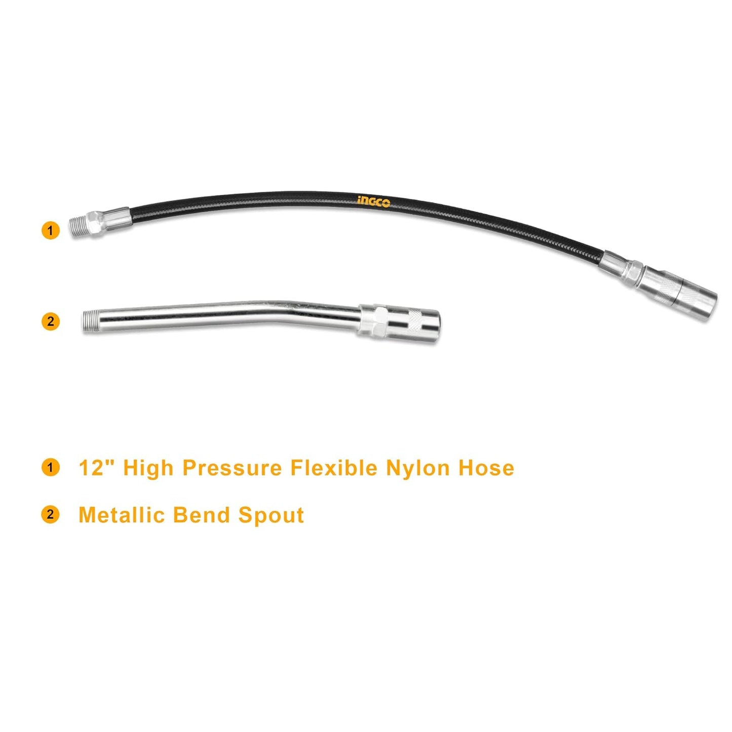 INGCO Grease Gun, Heavy Duty Pistol Grip Grease Gun with Hose, High Performance Grease Gun,Mini Gun Grease
