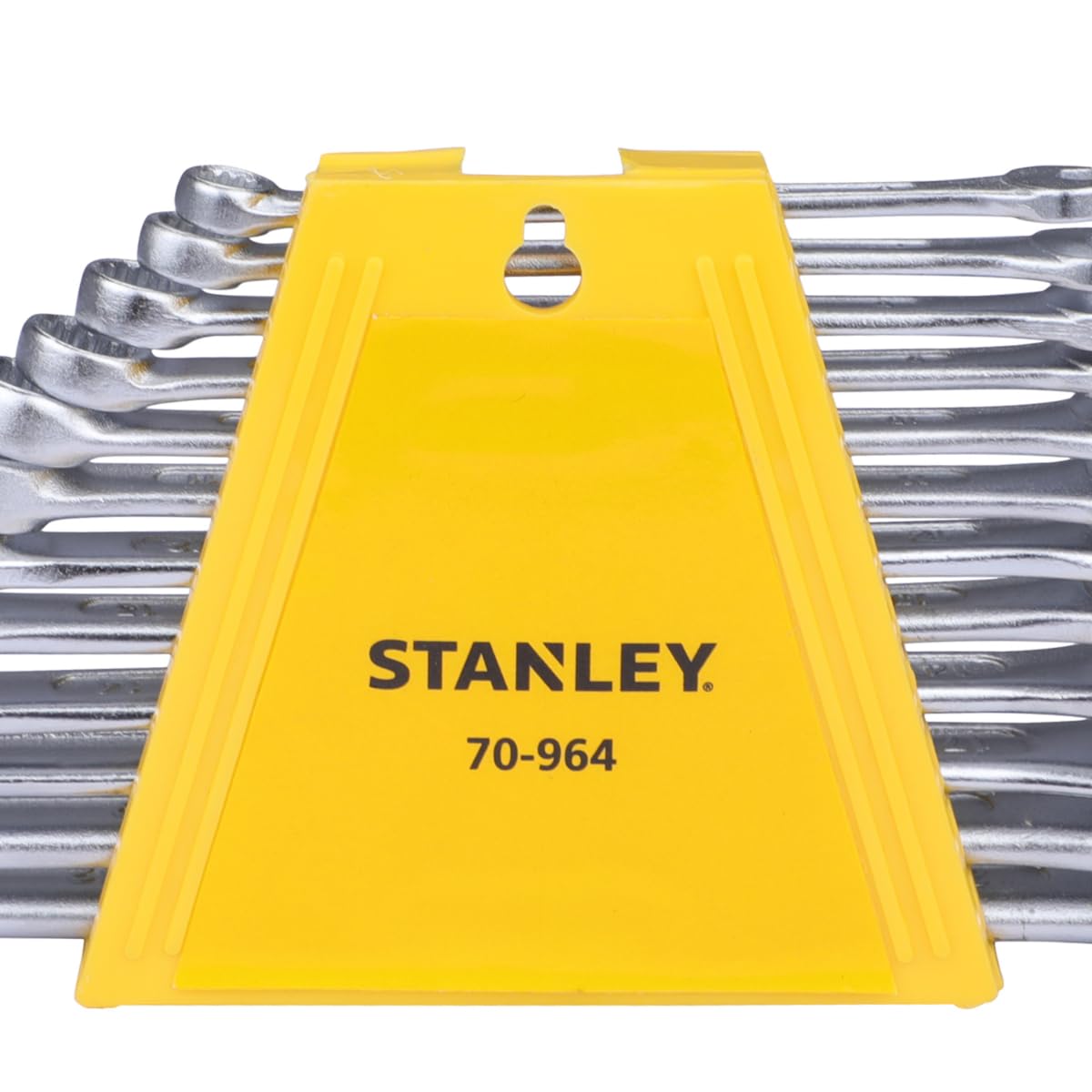 STANLEY 70-964E 12-Piece Combination Spanner Set With Maxi-Drive System, 6mm to 22mm, Chrome-Vanadium Steel, Anti-Slip Design on Open End, Anti-Rust, Matt Finish, Silver