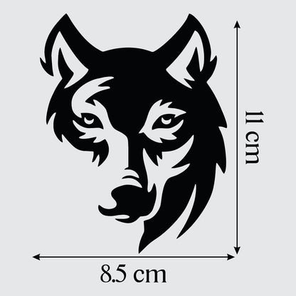 Akshar Arts Bhuwana  Face of Wolf Nice & Trendy Look Exterior Car Sticker Self-Adhesive, Waterproof Decal Vinyl for All Car Sticker (2Pcs) Size (8.5cm X 11cm)_C10