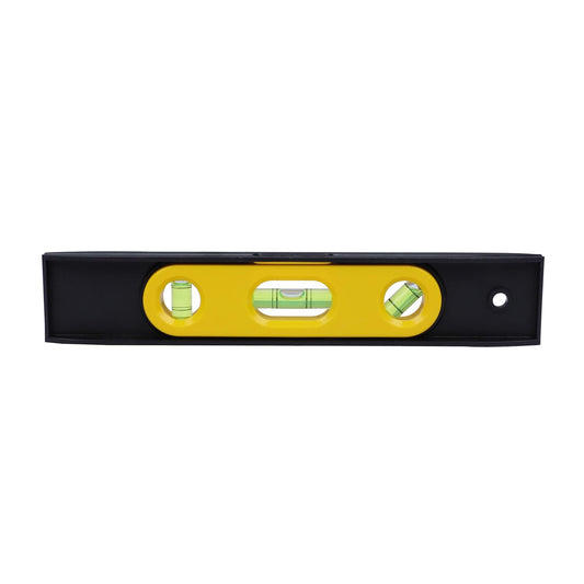 STANLEY STHT42264-812 Plastic Torpedo Level Magnetic-225mm/9'', High Impact ABS Plastic for Durability, 3 Vials, Ideal for Wood & Concrete Measurement, Yellow