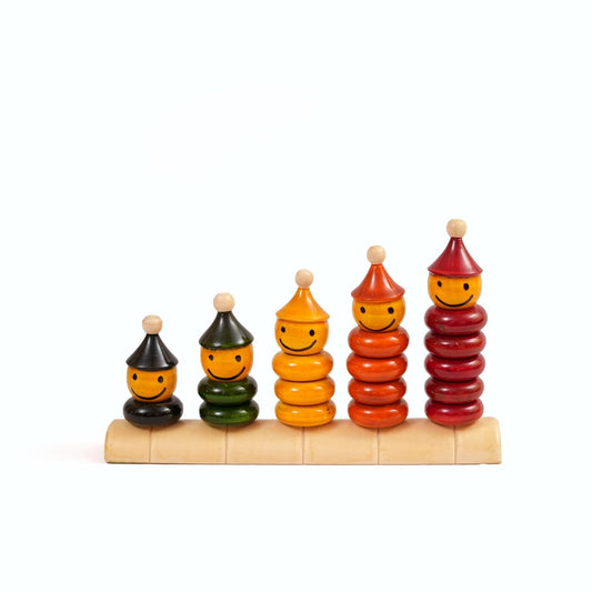 Udaipur HandiCrafts  Premium Channa Patna Wooden Stacking Toy Set – Vibrant Eco-Friendly Educational Play for Toddlers – Safe & Durable