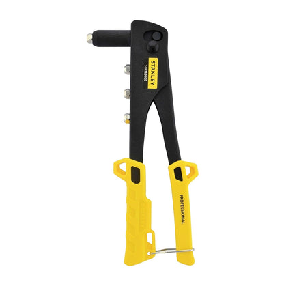 STANLEY STHT69800-8 Heavy Duty Riveter Set with 4 Nozzles & Anti-Corrosion Properties Ideal for Joining & Fabrication of Sheet Metals, Leather & Plastic Parts, YELLOW & BLACK