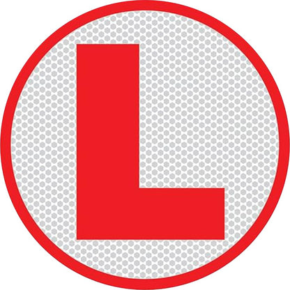 Akshar Arts Bhuwana L-Board Learner Driver Sticker (Reflective Sticker) | 15x15 cm | 2 Sticker for Front & Back