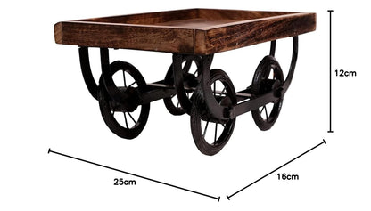 Udaipur Handicrafts Wooden Tray, thela, Ready Rehday/Rady Shape for Serving Tray Tea, Coffee, Food, for Kitchen Product Decorative Decorate Items Wood Tray