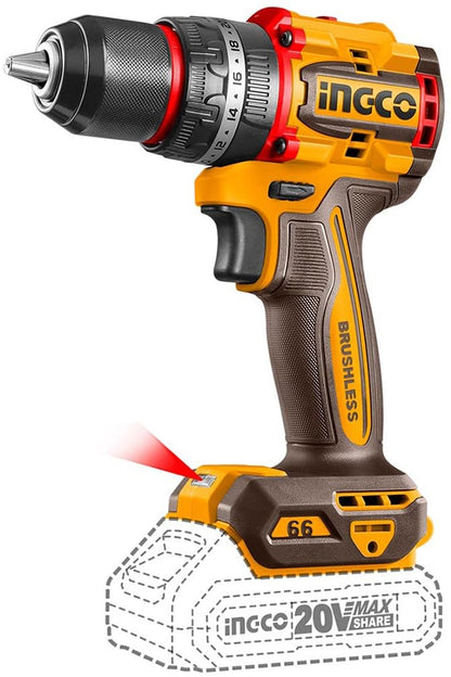 Ingco COSLI250695 20V Cordless Impact Drill,Circular Saw,Rotary Hammer & Blower 4 In 1 Combo Tool With Battery-Charger, Accessories Kit