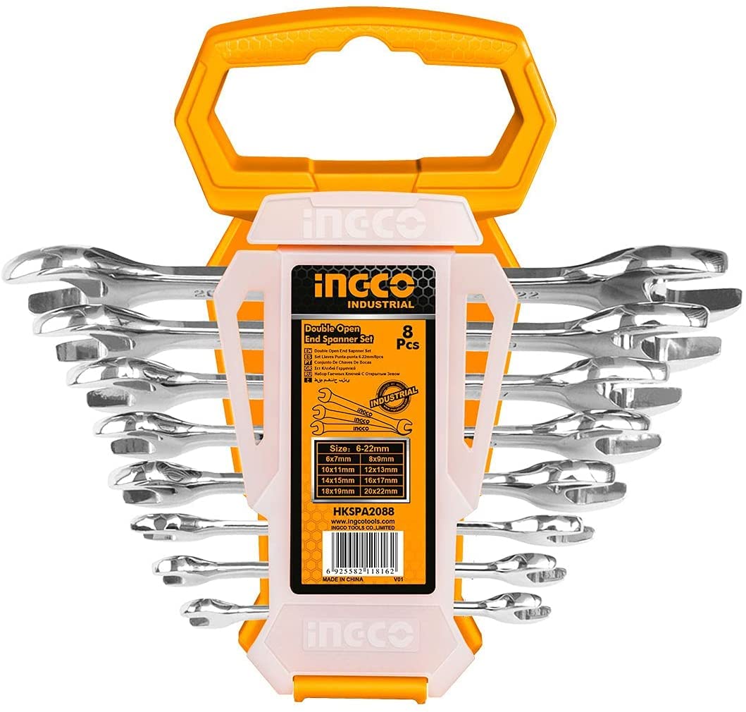 INGCO Double Open End Spanner Set, 8pcs Double Open End Spanner Set, Fine polished