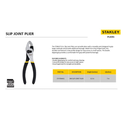 STANLEY STHT84401 Shell Slip Joint Plier (6-inch)