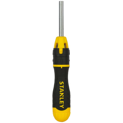 STANLEY STHT68010-8 Magnetic Holder Ratcheting Screwdriver with 10 Bits, 3-Position Audible Ratcheting Mechanism,Comes with Patented Bit Storage System, Ideal for Machines, Cars & General Repair Tasks