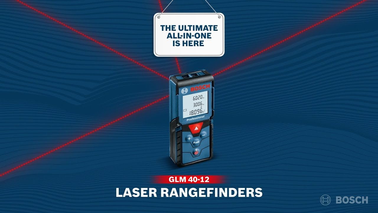 BOSCH GLM 40-12 Laser Measure | Precise Length, Area & Volume | Easy-to-Read Display | IP54 Durable | Memory Function for Fast Measurements|Compact & Pro-Grade Tool|1Yr Warranty|Batteries Not Included