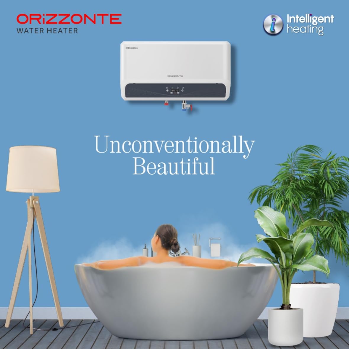 Havells Orizzonte 25 Litre Storage Water Heater(Geyser)| Anti Rust Tank| Remote Controlled| Digital display| With Shock Safe Plug | Warranty: 7 Year on Tank| Free Installation & Flexi Pipe (White)
