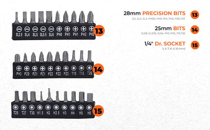 BLACK+DECKER BMT154C Hand Tool Kit for Home & DIY Use (154-Piece) - Includes Screwdriver, Wrench, Ratchet, Utility Knife, Saw, Claw Hammer, Measuring Tape and Plier, 6 Month Warranty, ORANGE & BLACK