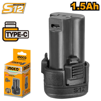 INGCO FBLI12153 12V 1.5Ah Lithium-ion Battery Pack Versatile Power Solution Lightweight and Ergonomic Ideal for Home Use and Professional Projects FBLI12153