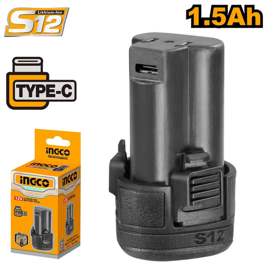 INGCO FBLI12153 12V 1.5Ah Lithium-ion Battery Pack Versatile Power Solution Lightweight and Ergonomic Ideal for Home Use and Professional Projects FBLI12153