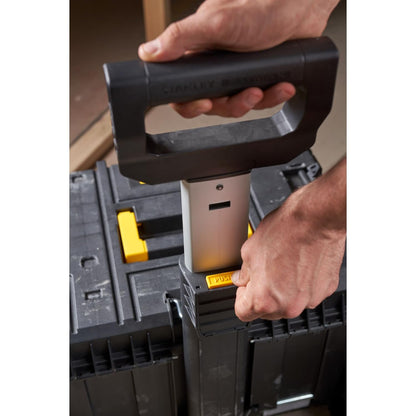 STANLEY FATMAX FMST1-75753 PRO-STACK™ Mobile Storage Box, 50 Kg Weight Capacity, Anti-Rust Metal Latches & Hinges, 7'' Durable Wheels,Telescopic Handle, Padlock Eye For Security, 100x51.2x43.5 cm