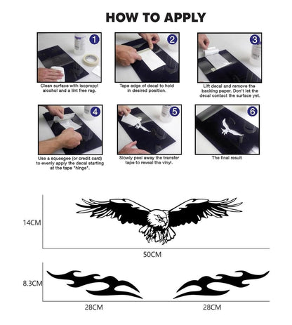 Akshar Arts Bhuwana Flying Eagle Stickers for car Hood, Window & Rearshield 50Flying Eagle Stickers for car Hood, Window & Rearshield 50x14 cm (Black) x30 cm (Black)