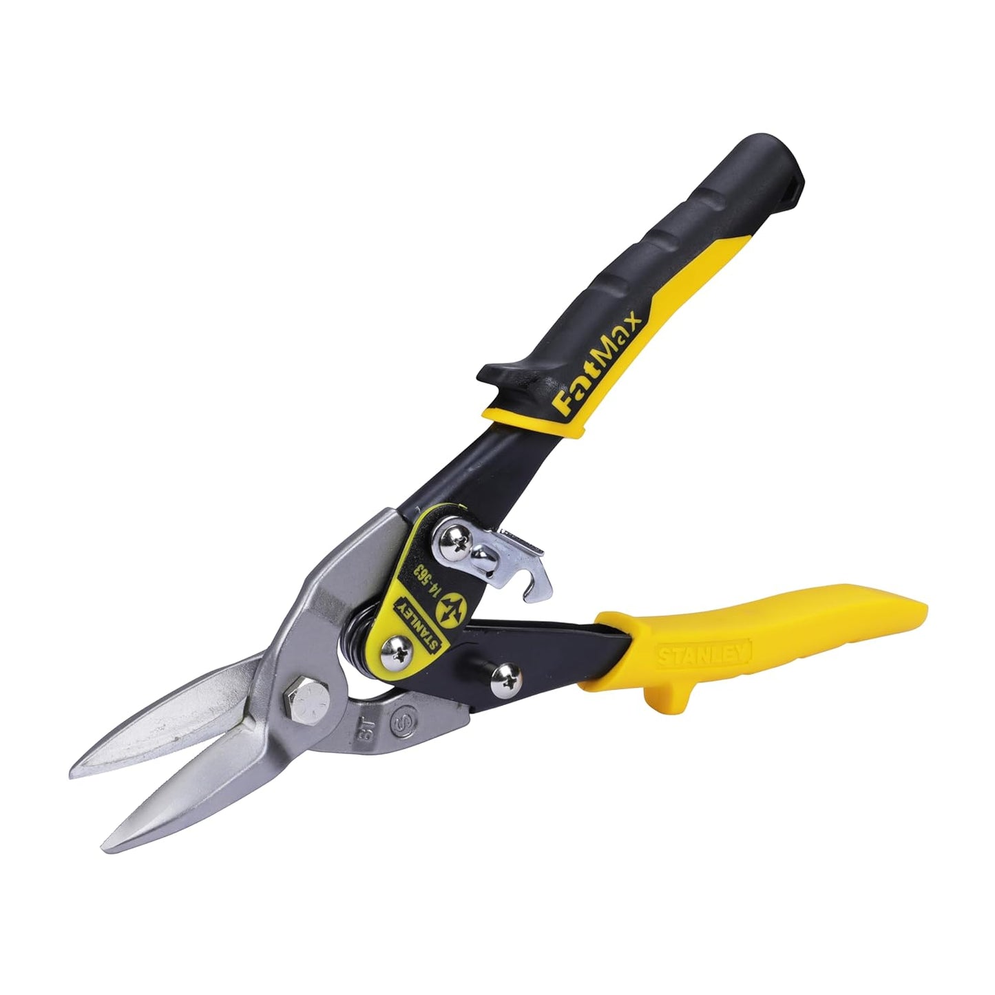STANLEY 2-14-563 254 mm Aviation Snips Straight Cut Bi-Metal Ideal for Home, DIY & Industrial Use, 1 Year Warranty, YELLOW & BLACK0