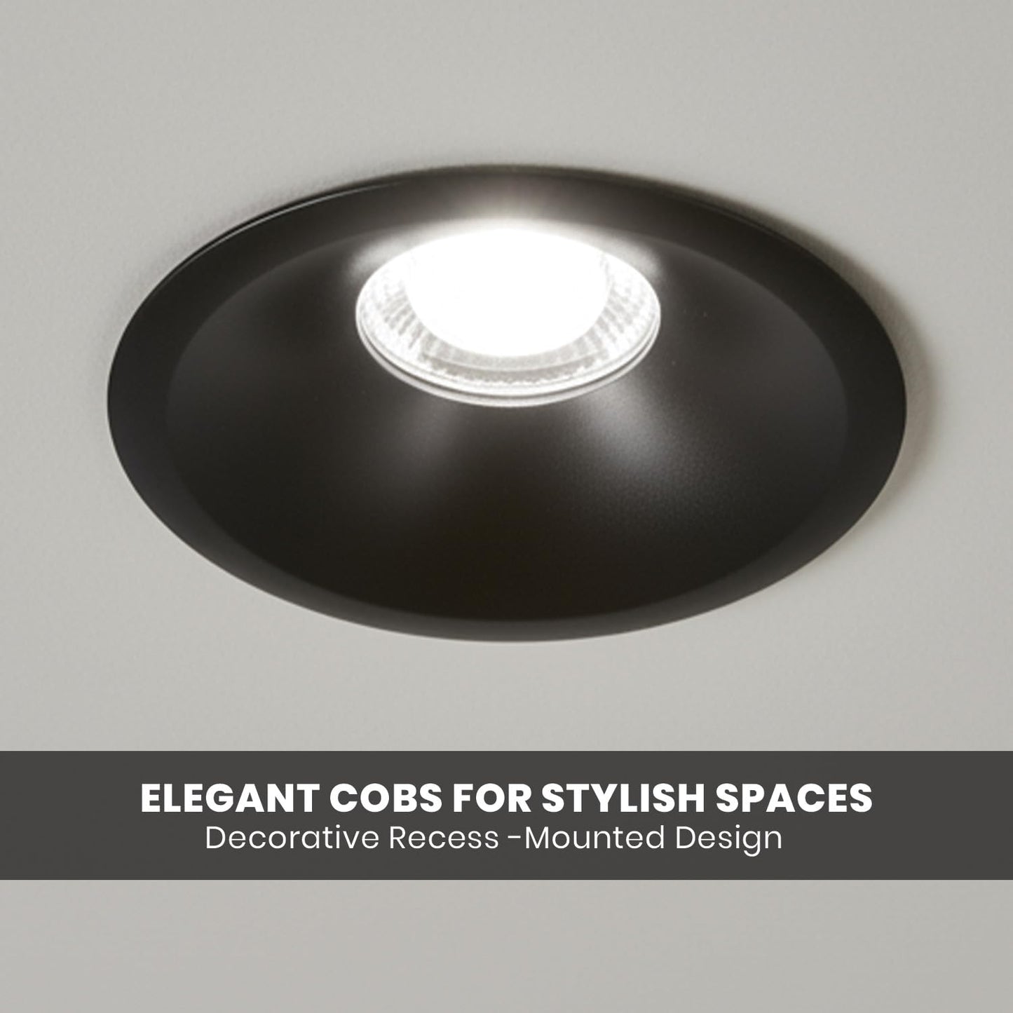 Havells Crysta Deco Cob 18W 6K Matt Black,Led-Spotlights,Energy Efficient,Long Life of 25000 Burning Hours,Beam Angle of 36°,Metal Body Cob with Independent Driver,Cool Daylight (6500K)