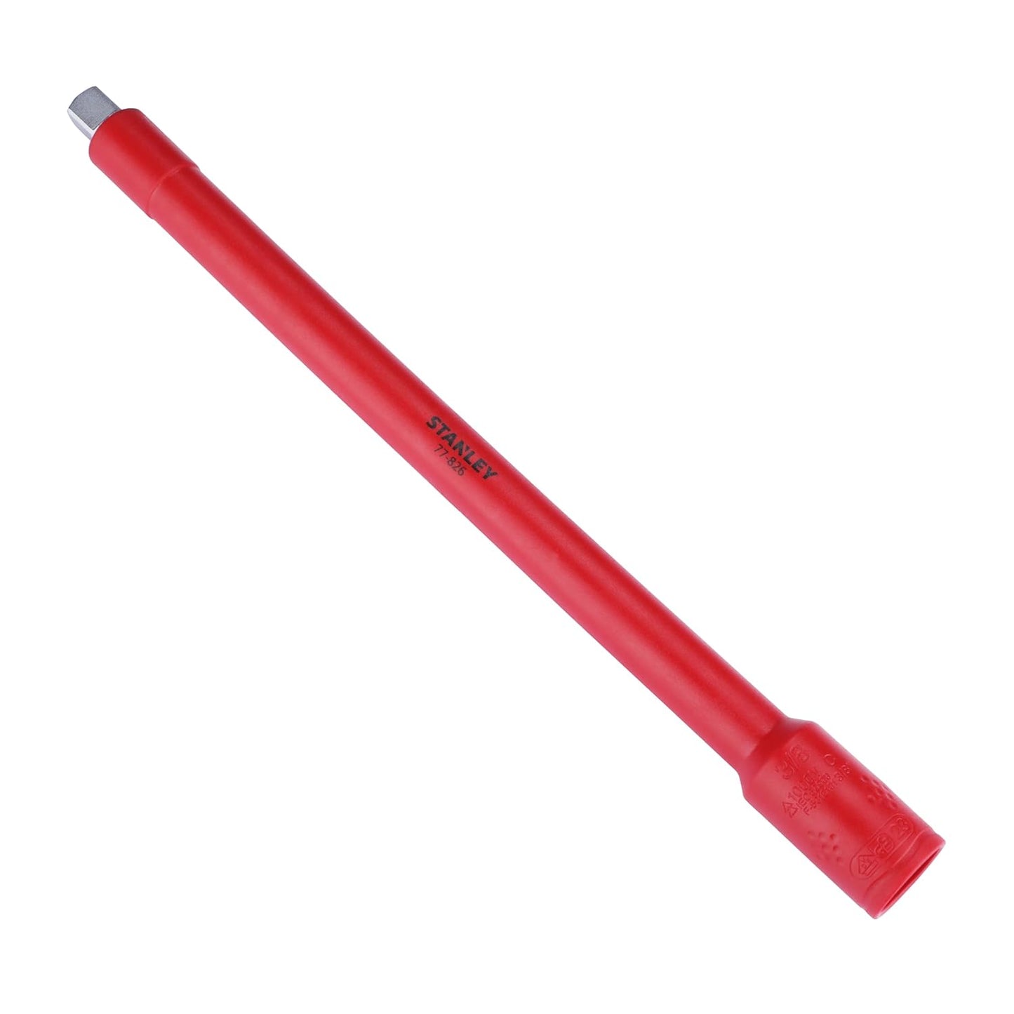 STANLEY STMT77826-23B 3/8" VDE Insulated Socket Extension Bar 250mm, Ideal For Repair Of Electric Vehicles, Red