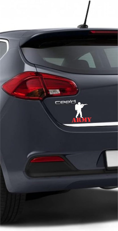 "Akshar Arts Bhuwana Indian Army Sticker for car "