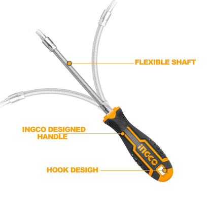 INGCO 12 Pcs Flexible shaft screwdriver set, screwdriver set