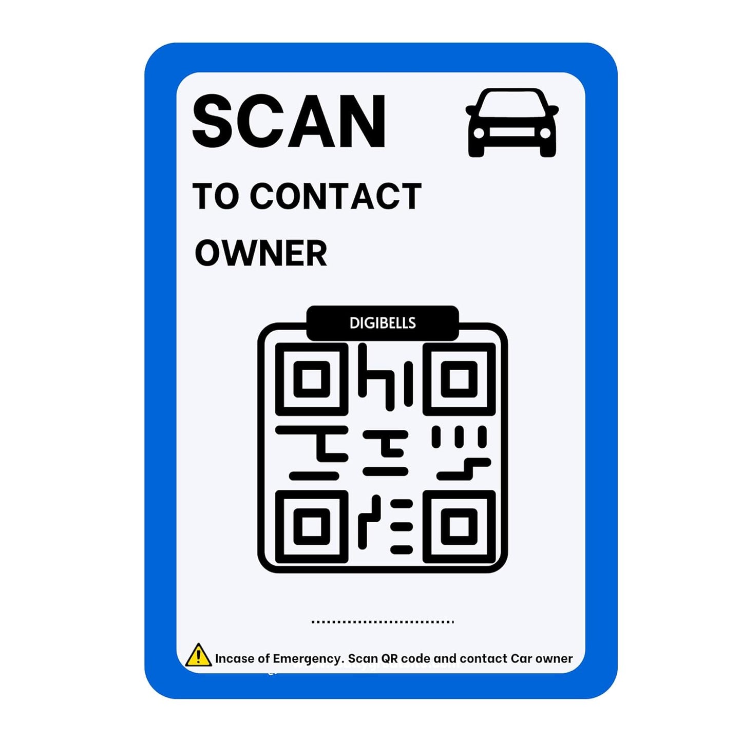 Akshar Arts Bhuwana  Car Parking Sticker, Scan QR Code and Contact Vehicle Owner, Safe & Secure Instant Contact Without Sharing Number, Car_Accessories