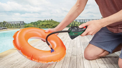 Bosch Easy Pump Cordless Bike Tyre Inflator, Portable Electric Air Pump, 3.0 Ah Battery, 3.6 Volt, Autostop Function, Digital Display & LED Light, USB-C Rechargeable, 0.43 kg