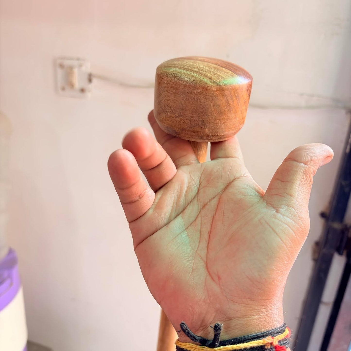 Udaipur Handicrafts Wooden Dal Masher | Handmade Mathani for Crushing Herbs, Spices & Ayurvedic Use | Natural Wood Stomper Pounder Vegetables Ghotni