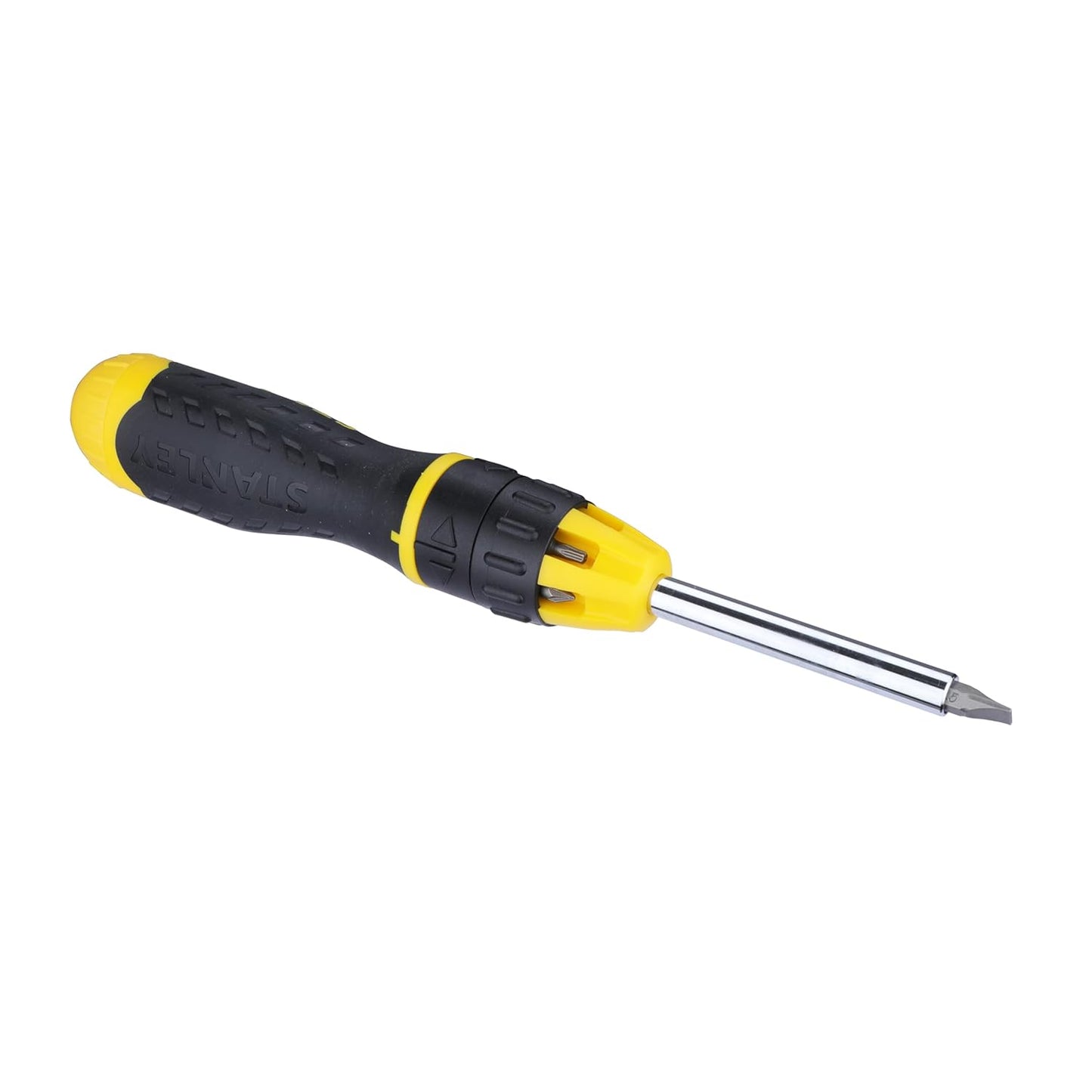 STANLEY STHT68010-8 Magnetic Holder Ratcheting Screwdriver with 10 Bits, 3-Position Audible Ratcheting Mechanism,Comes with Patented Bit Storage System, Ideal for Machines, Cars & General Repair Tasks