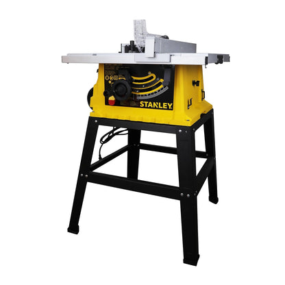STANLEY SST1801-IN 1800W 254mm Table Saw With Frame, For Heavy-Duty Applications & Cutting Plywood, 150-hours Runtime, Compatible with 10” Cutting Blades, 1 Year Warranty, Yellow and Black