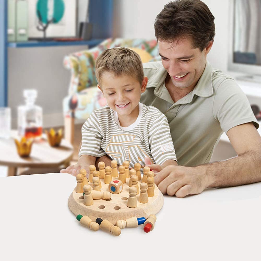 Udaipur HandiCrafts Matching Games, Wooden Memory Match Stick Chess Game, BLOWEST Colorful Memory Chess, Funny Block Board Game, Early Educational Toy, Brain Training Games