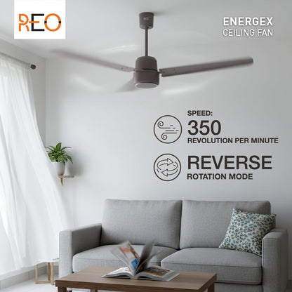 Havells REO Energex BLDC 1200MM Ceiling Fan "Fixed Price Always" | Air Flow: 220 CMM| Speed: 350 RPM| Reverse Rotation Mode| Timer Setting| 2 Year Door Step Warranty By Manufacturer (Stone Grey)