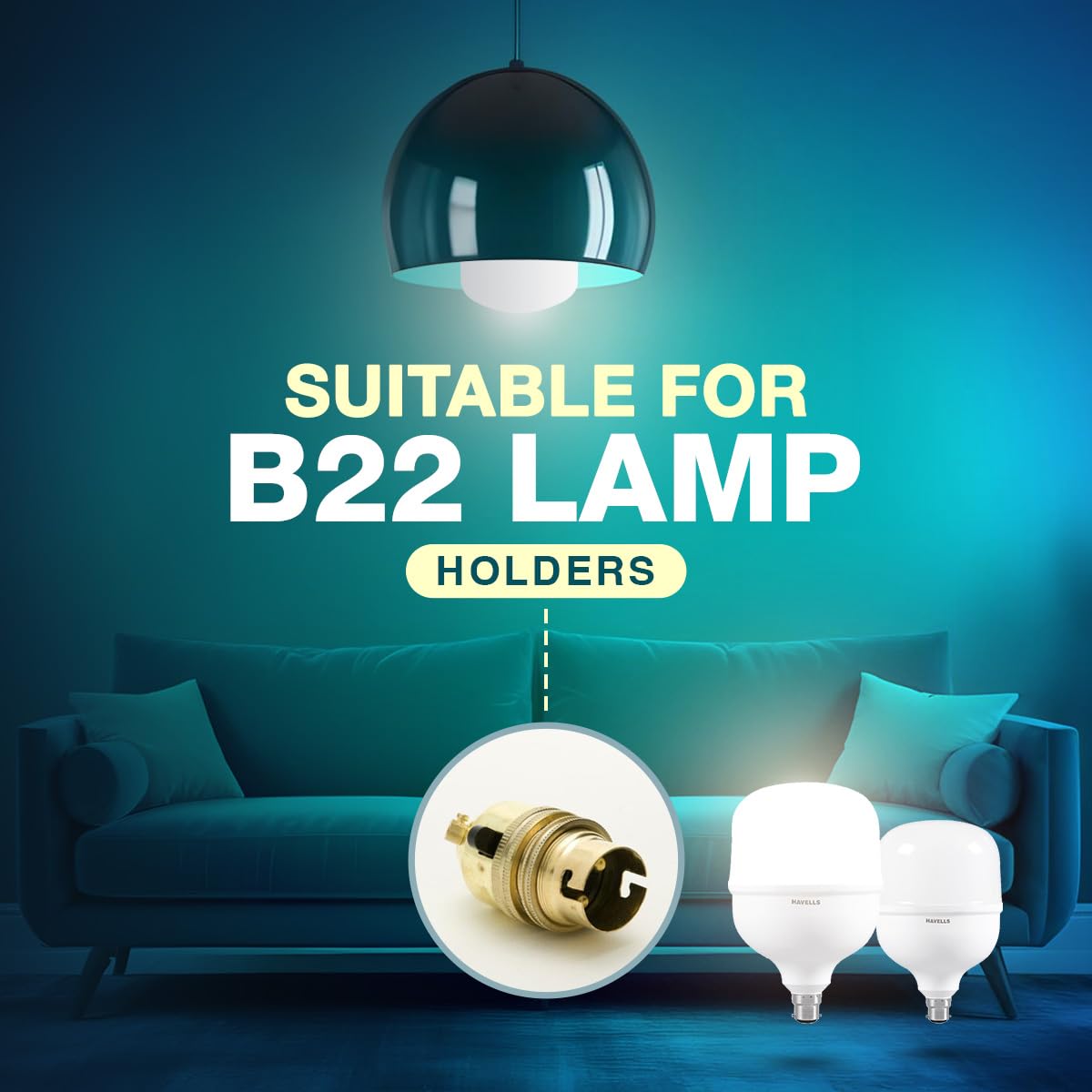 Havells 50W high wattage Bulb | High CRI & High Efficiency | Energy Efficient | Mercury-Free | 4KV Surge Protection | 100 Lumens Per Watt |Cool Day Light (6500K) b22d