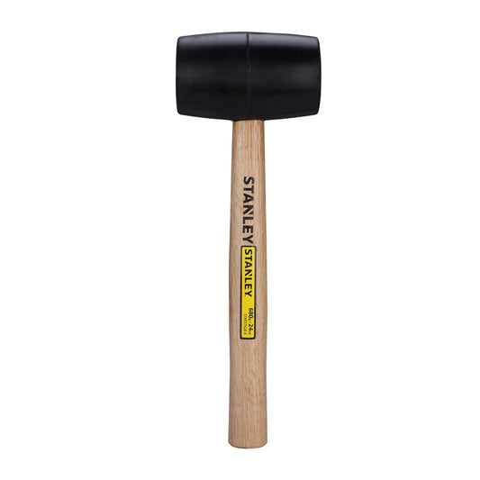 STANLEY STHT57528-8 Rubber Mallet Hammer for Masonry, Woodwork, Fittings for Home, DIY, Mechanic, Industrial & Professional Use, 680 gm, Used to Drive Nails, Fit Parts & Break Objects, YELLOW & BLACK