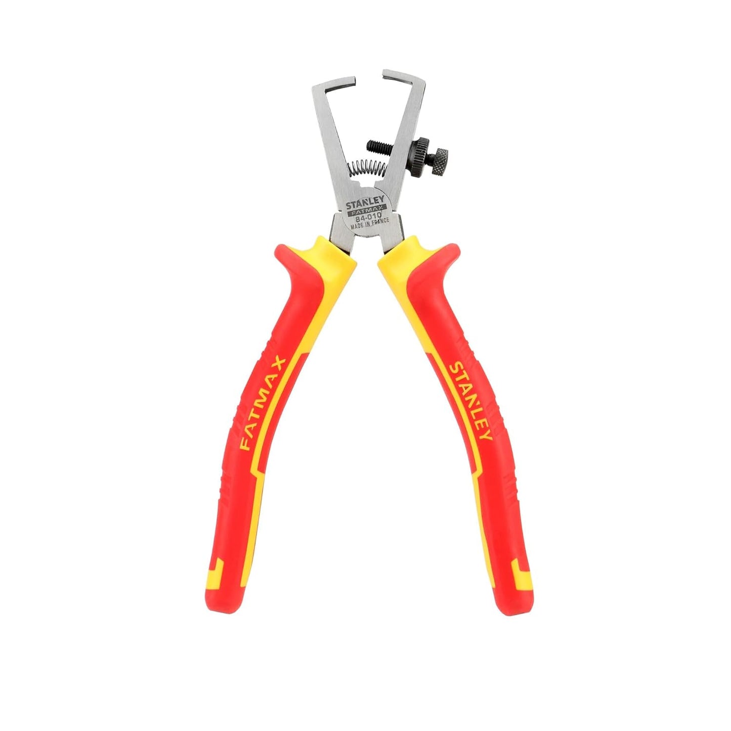 STANLEY FATMAX® 0-84-010 VDE Wire Stripper Pliers, 170mm (6.5''), Ideal For Stripping Multiple & Single Strand Wires From 0.75 to 6 mm², Red and Yellow