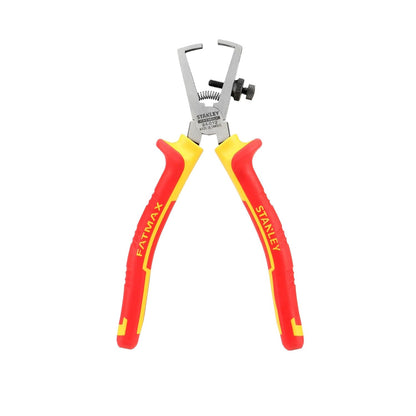 STANLEY FATMAX® 0-84-010 VDE Wire Stripper Pliers, 170mm (6.5''), Ideal For Stripping Multiple & Single Strand Wires From 0.75 to 6 mm², Red and Yellow